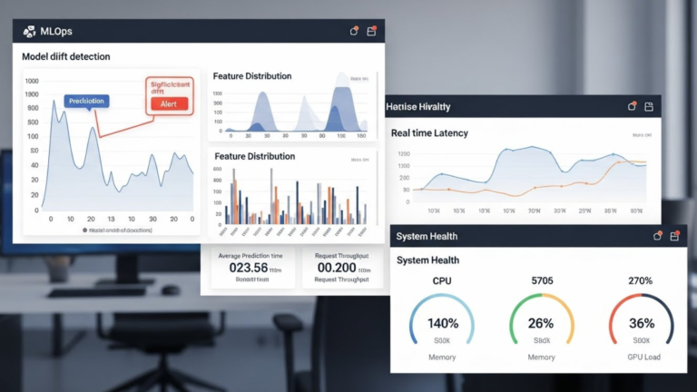 Real-time machine learning dashboard monitoring production-ready ML systems.