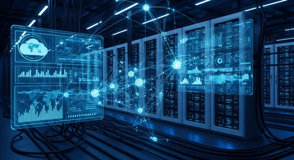 AI infrastructure powering cloud platforms and digital systems