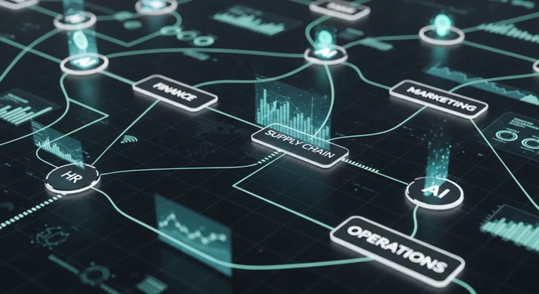 AI agents managing enterprise processes across departments