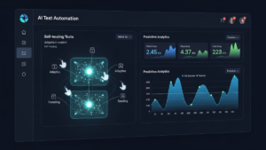 Dashboard displaying AI test automation metrics