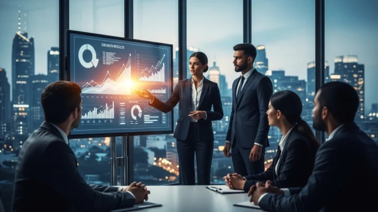 Business presentation in a modern office